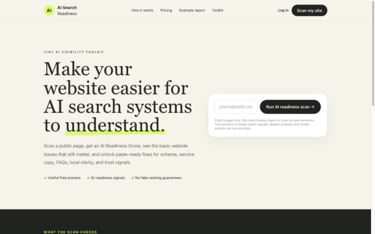 Digital Medic AI search readiness scanner